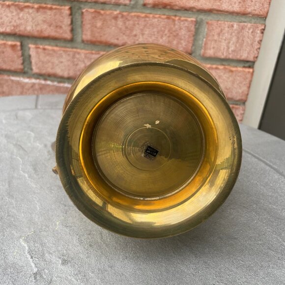 Vintage Small Brass Jug Pitcher w/Beaded Handle - Picture 3 of 5